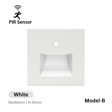 LED Wall Lamp Recessed Stair Light With PIR Sensor - Hans Lumiere