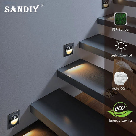 LED Wall Light Step & Stair Lamp With Motion Sensor - Hans Lumiere