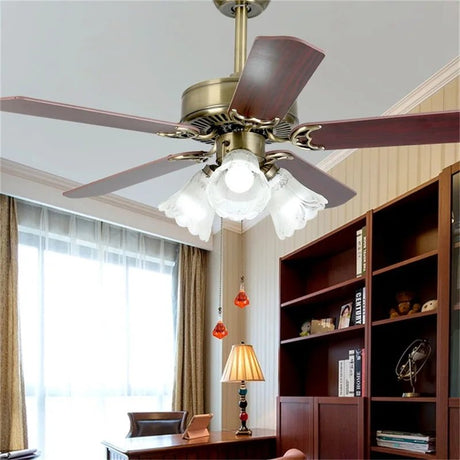 Light Modern Ceiling Fan With Straight Blade Lamp - Hans Lumiere