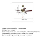 Light Modern Ceiling Fan With Straight Blade Lamp - Hans Lumiere