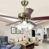 Light Modern Ceiling Fan With Straight Blade Lamp - Hans Lumiere