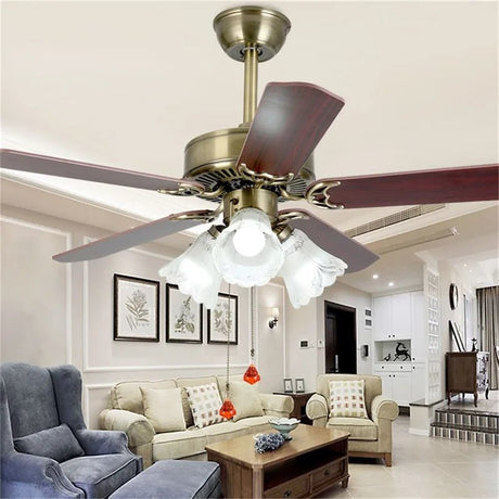 Light Modern Ceiling Fan With Straight Blade Lamp - Hans Lumiere