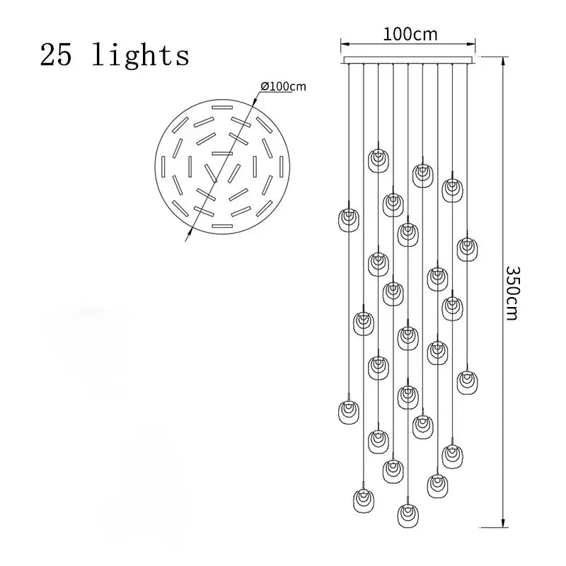 Long Luxury Hallway Crystal LED Chandelier - Hans Lumiere