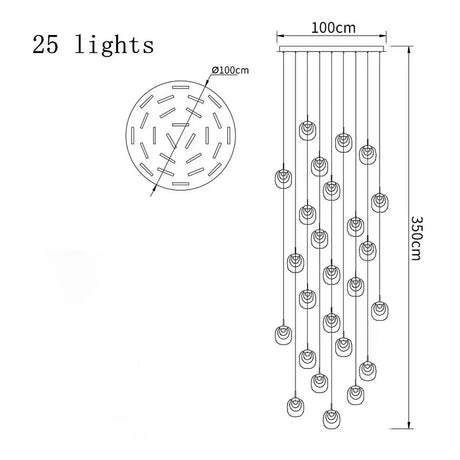 Long Luxury Hallway Crystal LED Chandelier - Hans Lumiere