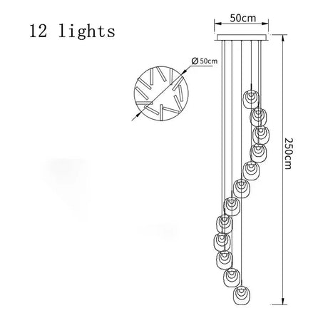 Long Luxury Hallway Crystal LED Chandelier - Hans Lumiere