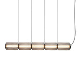 Long Stripe Smoke Gray Glass Lampshade Pendant Light - Hans Lumiere