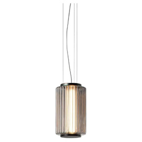 Long Stripe Smoke Gray Glass Lampshade Pendant Light - Hans Lumiere