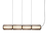 Long Stripe Smoke Gray Glass Lampshade Pendant Light - Hans Lumiere