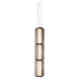 Long Stripe Smoke Gray Glass Lampshade Pendant Light - Hans Lumiere