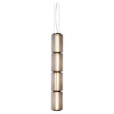 Long Stripe Smoke Gray Glass Lampshade Pendant Light - Hans Lumiere