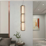Long Stripe Smoke Gray Glass Lampshade Pendant Light - Hans Lumiere