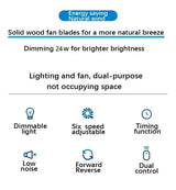 Low-Profile Wood Blade Ceiling Fan with LED Light &amp; Remote - Hans Lumiere