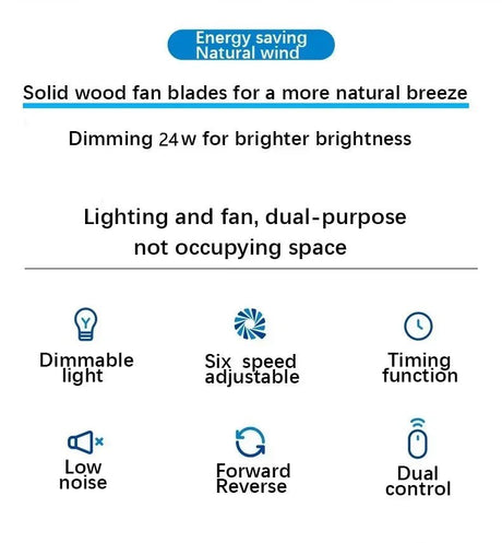 Low-Profile Wood Blade Ceiling Fan with LED Light &amp; Remote - Hans Lumiere