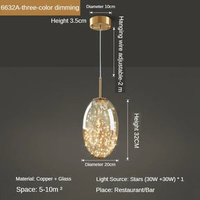 Luxury Art Personalized Starry Sky Glass Pendant Light - Hans Lumiere