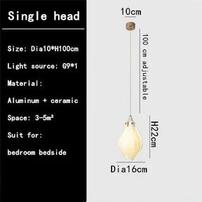 Luxury Ceramic Magnolia Long LED Chandelier - Hans Lumiere