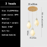 Luxury Ceramic Magnolia Long LED Chandelier - Hans Lumiere