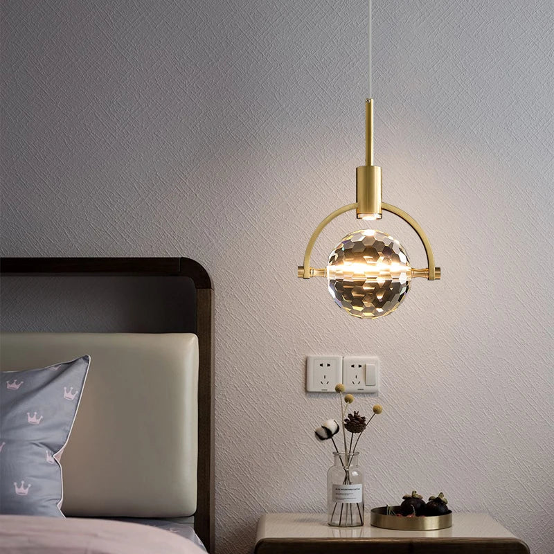 Luxury Crystal Single Head Round Chandelier - Hans Lumiere