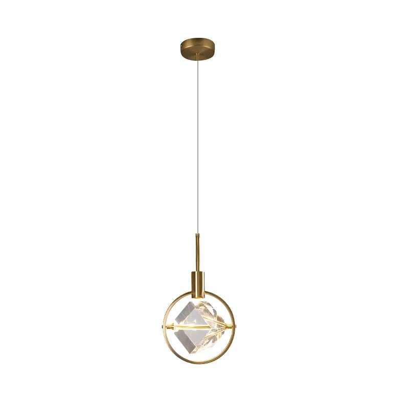 Luxury Crystal Single Head Round Chandelier - Hans Lumiere