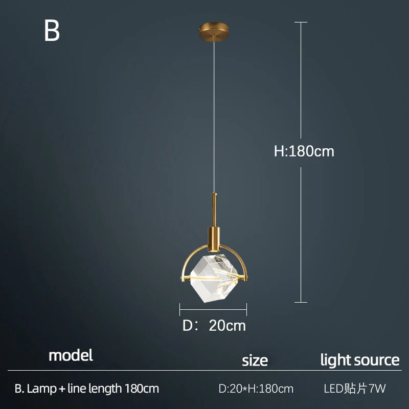 Luxury Crystal Single Head Round Chandelier - Hans Lumiere