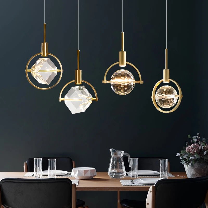 Luxury Crystal Single Head Round Chandelier - Hans Lumiere