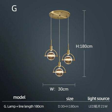 Luxury Crystal Single Head Round Chandelier - Hans Lumiere