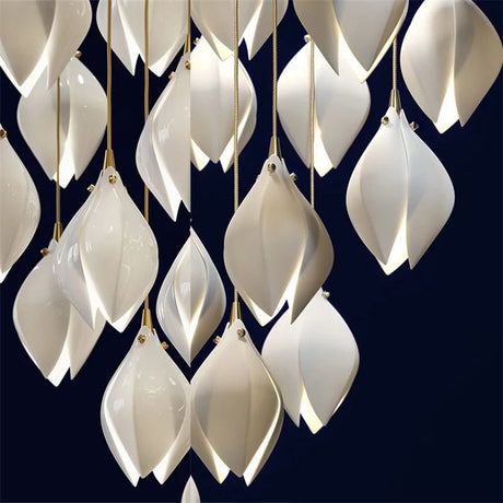 Luxury Magnolia Petal Ceramics Chandelier - Hans Lumiere