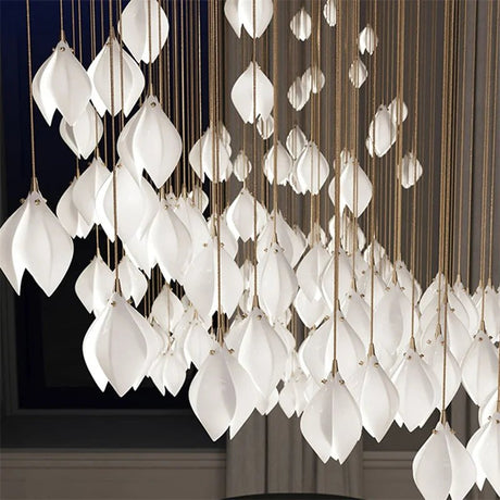 Luxury Magnolia Petal Ceramics Chandelier - Hans Lumiere