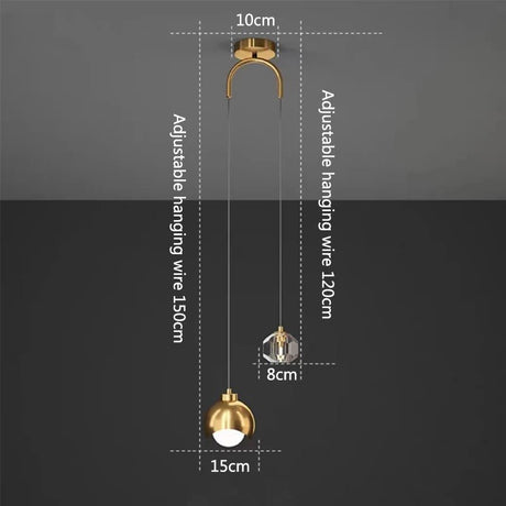 Luxury Minimalist Long Line Crystal Pendant Light - Hans Lumiere