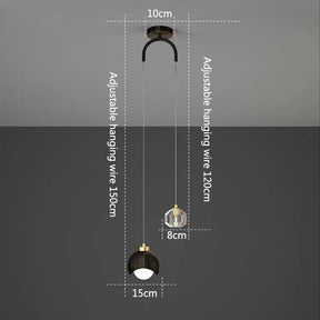 Luxury Minimalist Long Line Crystal Pendant Light - Hans Lumiere