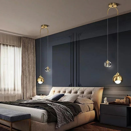 Luxury Minimalist Long Line Crystal Pendant Light - Hans Lumiere