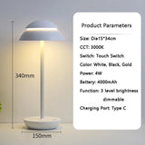 Luxury Rechargeable Wireless Metal Art Deco Table Lamp - Hans Lumiere