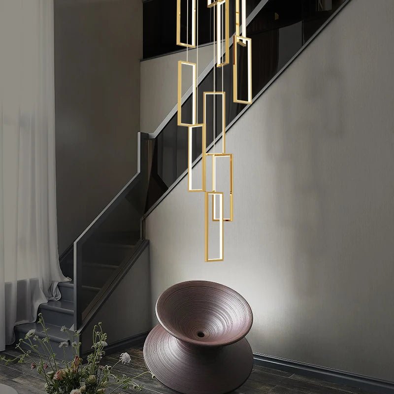 Luxury Rectangular LED Chandelier Lighting - Hans Lumiere