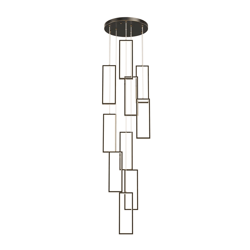 Luxury Rectangular LED Chandelier Lighting - Hans Lumiere