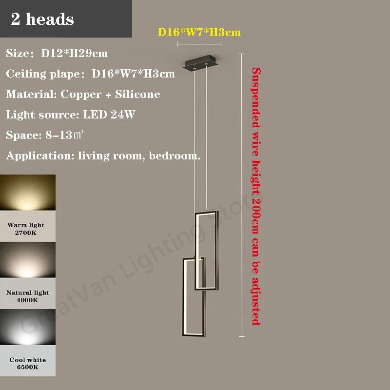 Luxury Rectangular LED Chandelier Lighting - Hans Lumiere