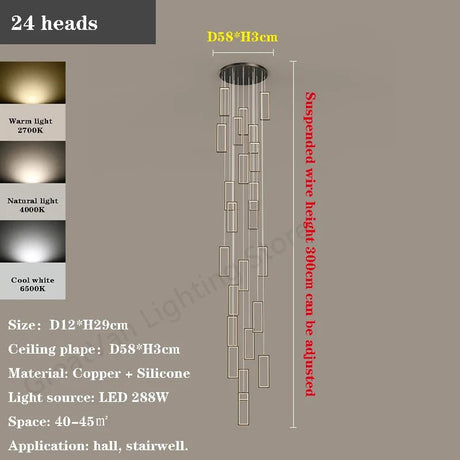 Luxury Rectangular LED Chandelier Lighting - Hans Lumiere