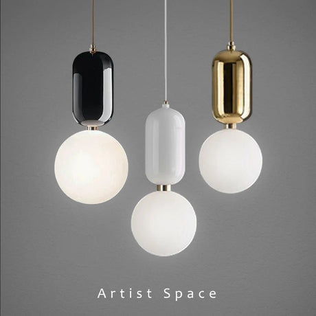 Luxury Round Headboard Single Head Glass Pendant Light - Hans Lumiere