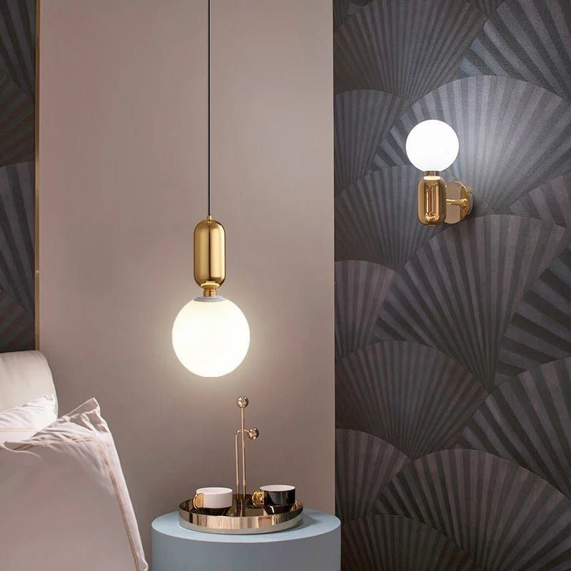 Luxury Round Headboard Single Head Glass Pendant Light - Hans Lumiere