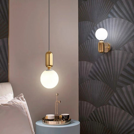 Luxury Round Headboard Single Head Glass Pendant Light - Hans Lumiere