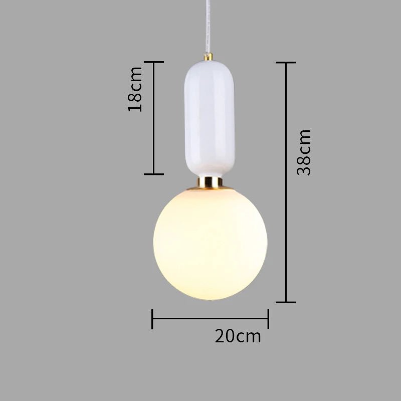 Luxury Round Headboard Single Head Glass Pendant Light - Hans Lumiere