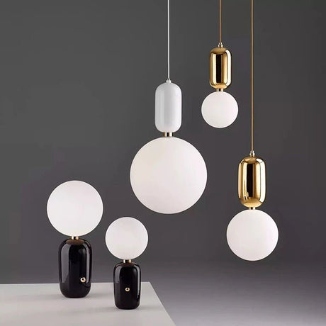 Luxury Round Headboard Single Head Glass Pendant Light - Hans Lumiere