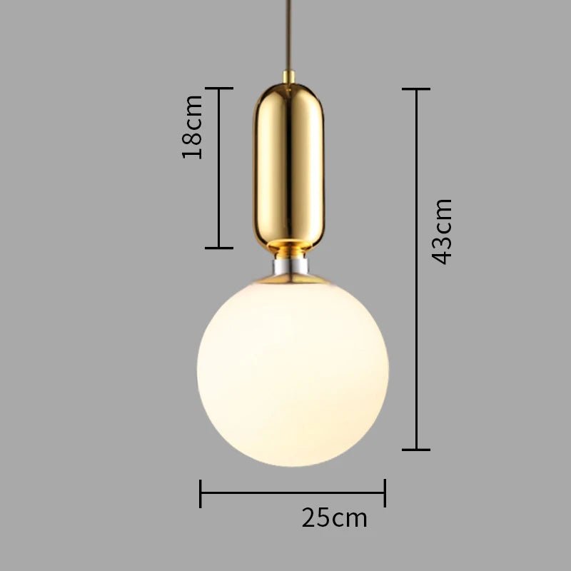 Luxury Round Headboard Single Head Glass Pendant Light - Hans Lumiere