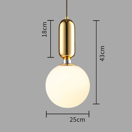 Luxury Round Headboard Single Head Glass Pendant Light - Hans Lumiere