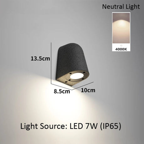 Microcement Outdoor Waterproof Wall Lamp for Hotel & Villa Exteriors - Hans Lumiere