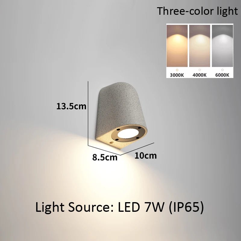Microcement Outdoor Waterproof Wall Lamp for Hotel & Villa Exteriors - Hans Lumiere