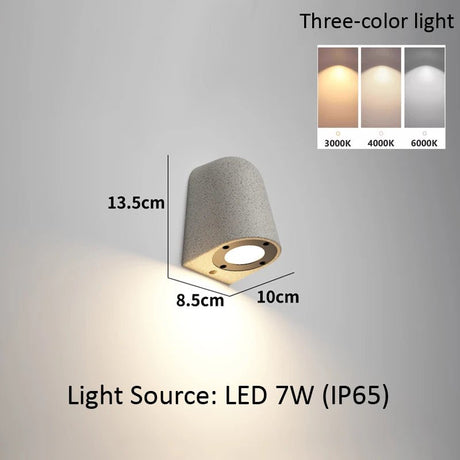 Microcement Outdoor Waterproof Wall Lamp for Hotel & Villa Exteriors - Hans Lumiere