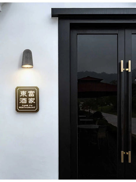 Microcement Outdoor Waterproof Wall Lamp for Hotel & Villa Exteriors - Hans Lumiere
