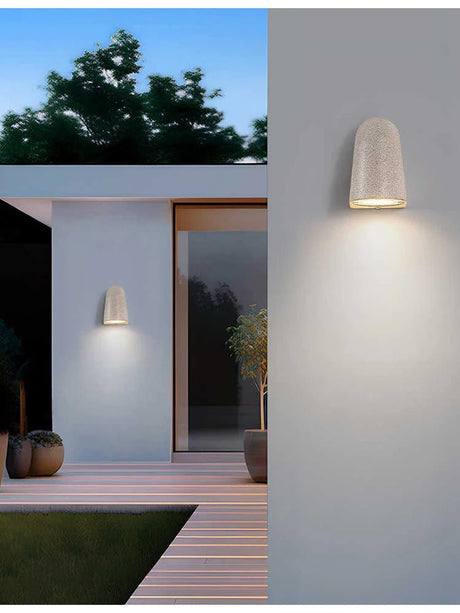 Microcement Outdoor Waterproof Wall Lamp for Hotel & Villa Exteriors - Hans Lumiere
