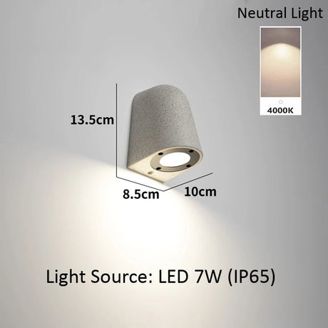 Microcement Outdoor Waterproof Wall Lamp for Hotel & Villa Exteriors - Hans Lumiere