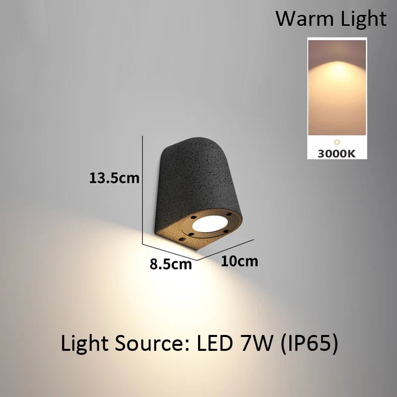 Microcement Outdoor Waterproof Wall Lamp for Hotel & Villa Exteriors - Hans Lumiere