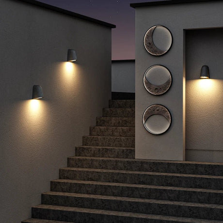 Microcement Outdoor Waterproof Wall Lamp for Hotel & Villa Exteriors - Hans Lumiere